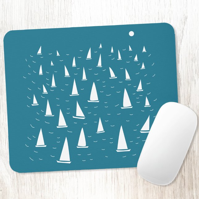 Segelbåtar Nautical Musmatta (Sailing boat regatta nautical art mousemat)
