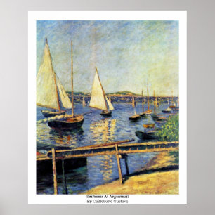 Segelbåtar på Argenteuil av Caillebotte Gustave Poster