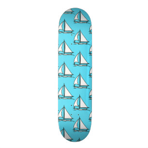 Segelbåtar på blåtthavsmönster mini skateboard bräda 18,5 cm