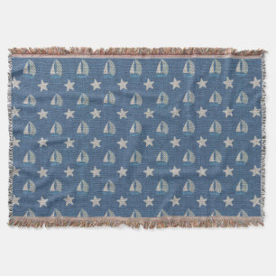 Segelbåtar på Blue Linen Filt