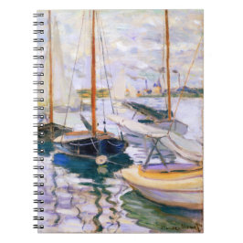 Segelbåtar på havet vid Petit Claude Monet Anteckningsbok