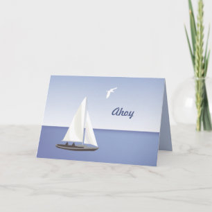 Segelbåtar på Horisont Greeting Card Kort