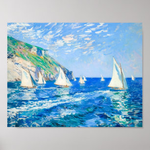 Segelbåtar på Lugn Vatten - Impressionistisk målni Poster