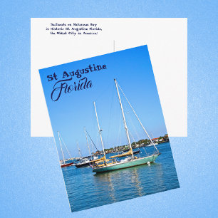 Segelbåtar på Matanzas Bay St Augustine Florida Vykort