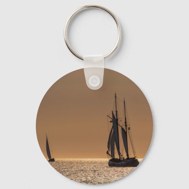 Segelbåtar på Östersjöns strand Nyckelring (Framsida)