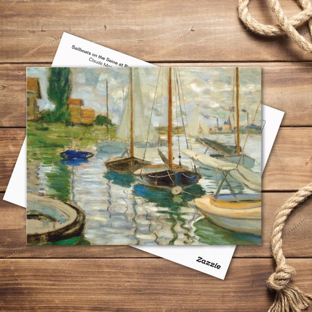 Segelbåtar på Seine Claude Monet Vykort (Skapare uppladdad)