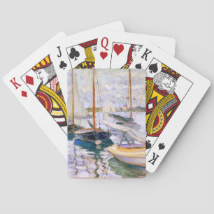 Segelbåtar på Seine vid Petit Claude Monet Casinokort