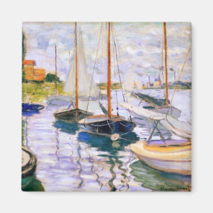 Segelbåtar på Seine vid Petit Claude Monet Magnet