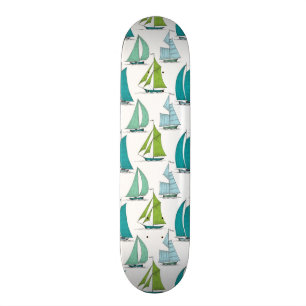 Segelbåtar på vattenmönster skateboard bräda 19,5 cm