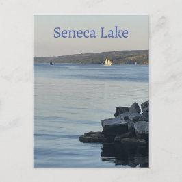 Segelbåtar på vykort i Seneca Sjö