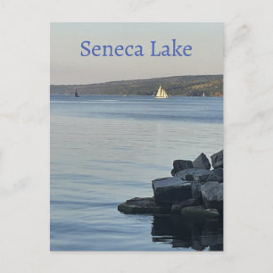 Segelbåtar på vykort i Seneca Sjö