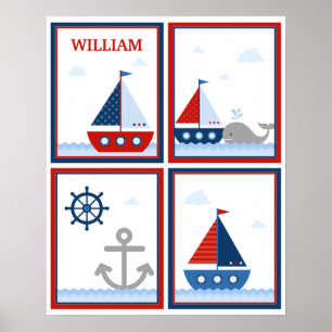 Segelbåtar Poster för pojkens rum