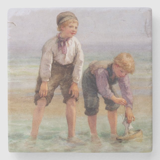 Segelbåtar Stenunderlägg (Framsidan)