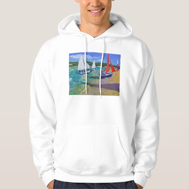 Segelbåtar Sweatshirt Med Luva (Framsida)