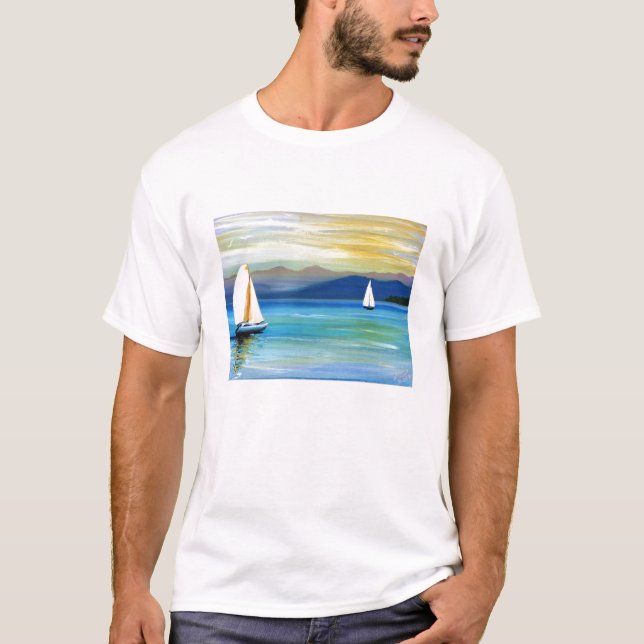 Segelbåtar T Shirt (Framsida)