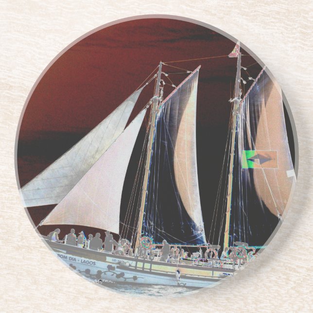 Segelbåtar Underlägg Sandsten (Framsidan)