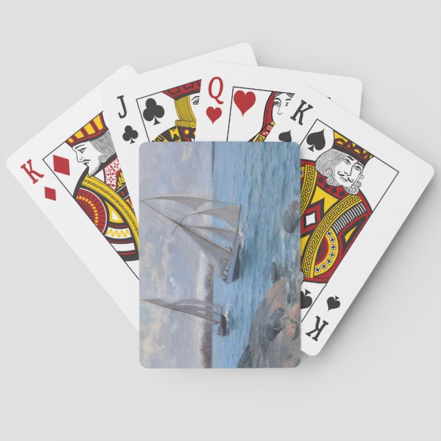 Segelbåtar vid floden casinokort (Baksidan)