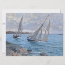 Segelbåtar vid floden kort