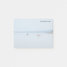 Segelbåtar vid floden post-it block