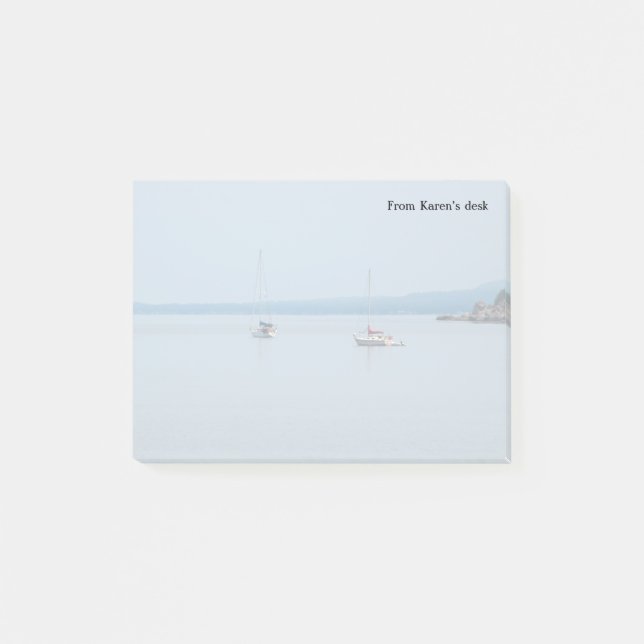 Segelbåtar vid floden post-it block (Framsida)