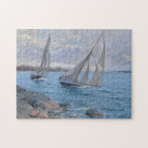 Segelbåtar vid floden