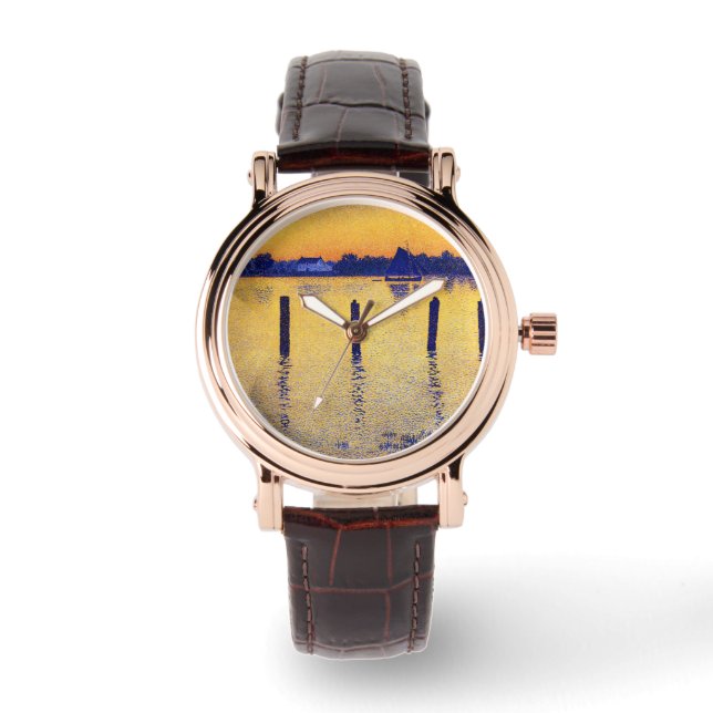Segelbåtar vid floden Schelde (Belgien) Armbandsur (Framsida)