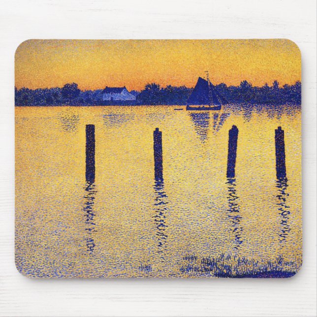 Segelbåtar vid floden Schelde (Belgien) Musmatta (Framsidan)