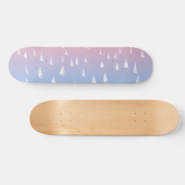 Segelbåtar vid havet mini skateboard bräda 18,5 cm