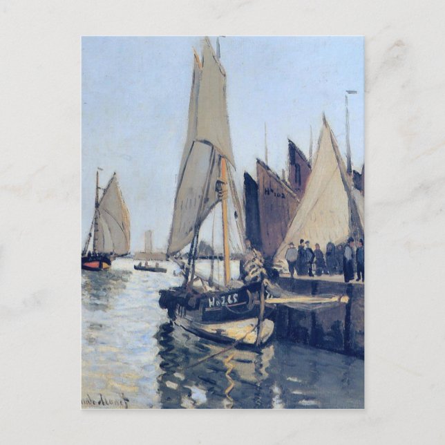 Segelbåtar vid Honfleur av Claude Monet Vykort (Framsida)