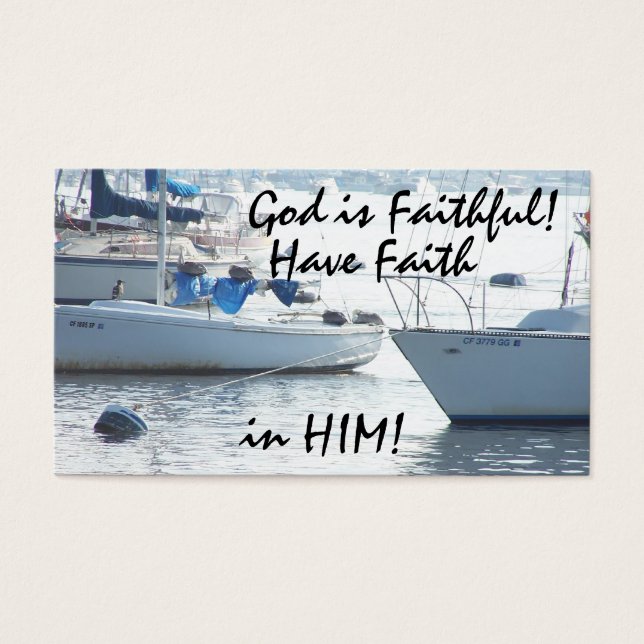 Segelbåtarnas Gud är Faithful! Kort (Framsidan)