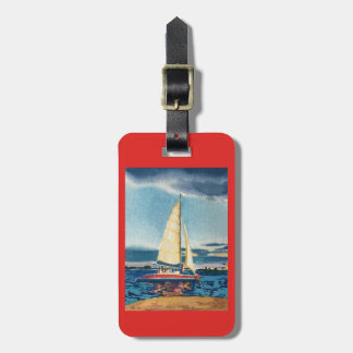 Segelbåtbagagemärkre eller nyckelring bagagebricka