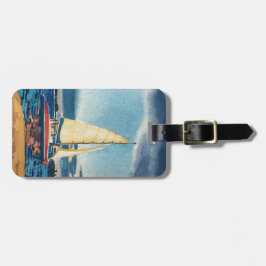 Segelbåtbagagemärkre eller nyckelring bagagebricka