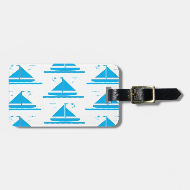 Segelbåtblått Bagagebricka (Horisontell Framsida)