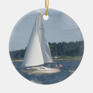 Segelbåten bubblar prydnaden julgransprydnad keramik