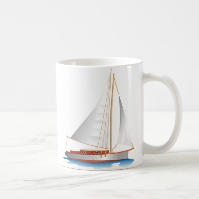 Segelbåten Gradient Stil Kaffemugg (Höger)