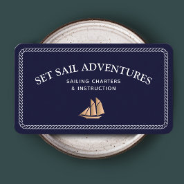 Segelbåten Navy Nautical Rope Guld Visitkort