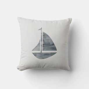 Segelbåtens Nautical Grått Beach Decor Pillow Kudde