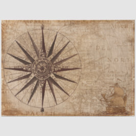 Segelbåtens Nautical Karta Compass Decoupage-bakgr