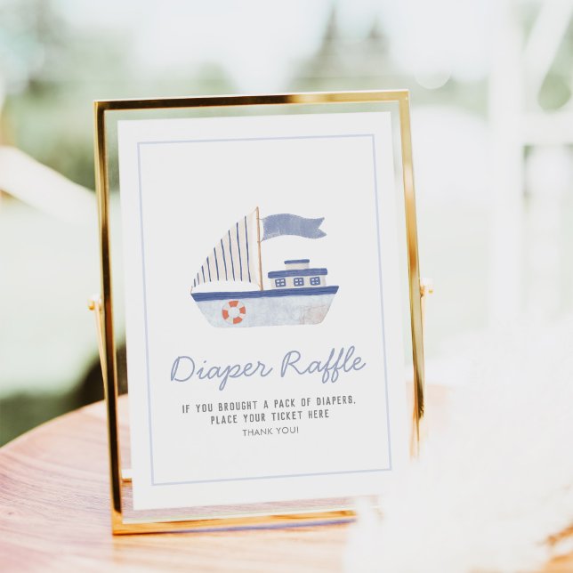Segelbåtens nautisk babystölder - Diaper Raffle Si Poster (Skapare uppladdad)