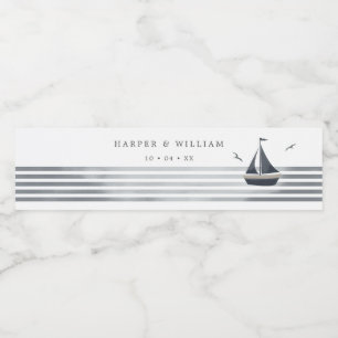 Segelbåtkust Vattenflaskor Etikett