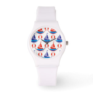 Segelbåtmönster Armbandsur