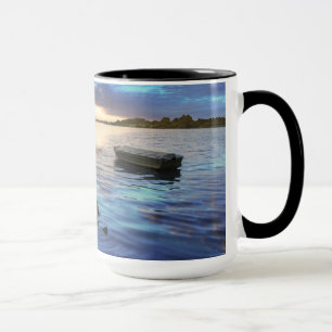 Segelbåtreflexion från solnedgången mugg