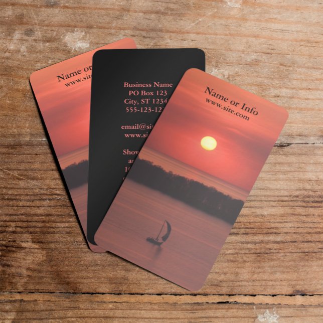 Segelbåts Visitenkort Visitkort (Sunset Sailboat Photo Business Card)