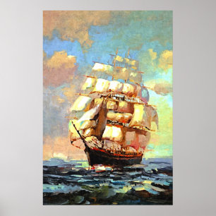 Segelbåtsegling i (det görade sammandrag) havet, poster