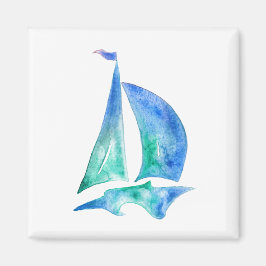 Segelbåtsfartyg Blåa Art Magnet