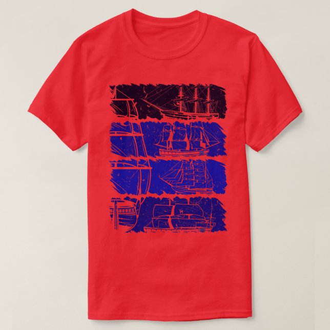 Segelbåtsfartyg för sjömansfart t shirt (Design framsida)