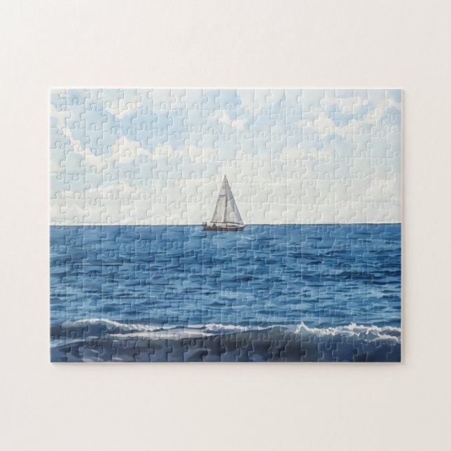 Segelbåtsfartyg Ocean Art Sailing Puzzle Pussel (Horisontell)