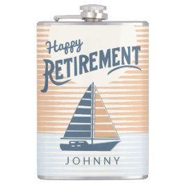 Segelbåtsglas lycklig pension fickplunta