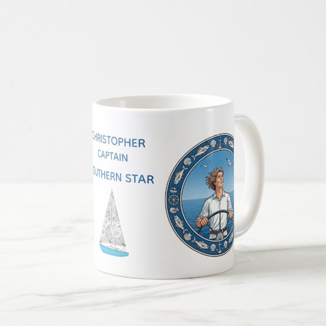 Segelbåtskapten Kaffemugg (Framsida höger)