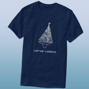 Segelbåtskapten Namn Marin T Shirt